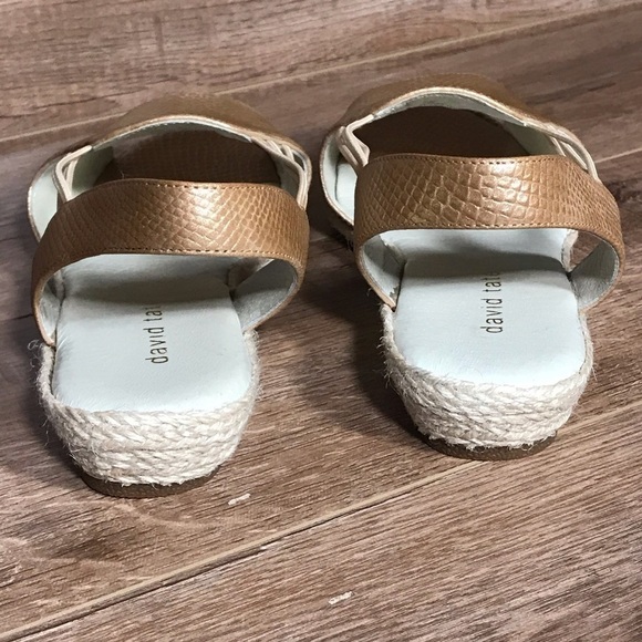 David Tate June Slingback Sandal Womens 9 WW Metallic Matte Gold Espadrille - Picture 7 of 15